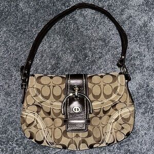 Coach Y2K brown monogram purse! Great condition! Brown braided leather handle.